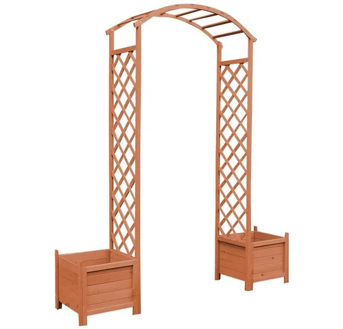 Melko Rosenbogen Rankhilfe mit Blumenkübel - Spaliere aus robustem Fichtenholz, ideal für Gartenliebhaber, mit einem stilvollen Blumenkübel für kreative Begrünung und Unterstützung Ihrer Pflanzen.