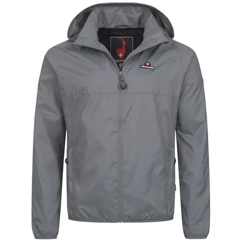 Höhenhorn Rigi Herren Regenjacke XL – Atmungsaktive Outdoorjacke in Grau - Die Rigi Herren Regenjacke bietet zuverlässigen Schutz bei Regen und ist atmungsaktiv für hohen Tragekomfort. Ideal für Outdoor-Aktivitäten wie Wandern oder Radfahren.