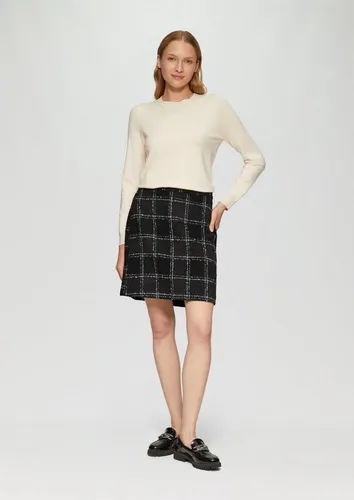 s.Oliver Kurzer Bouclé-Rock mit Musterung - Eleganter Bouclé-Rock mit Karomuster, mittelhohem Bund und leichtem Futter, ideal für stilvolle Outfits. Perfekt für den Alltag oder besondere Anlässe.