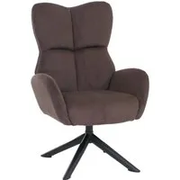 Loungesessel MCW-Q54 – Drehbarer Relaxsessel in Dunkelbraun - Drehbarer Loungesessel mit Wippfunktion und hochwertigem Cord-Stoffbezug (320g/m²). Hohe Rückenlehne und großzügige Polsterung für entspanntes Sitzen. Ideal für Wohnzimmer oder Lounge-Bereich. Belastbarkeit bis 120 kg.
