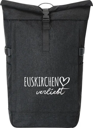 Huuraa Kurierrucksack Euskirchen verliebt Geschenk 30-44 Liter Black Melange Fairtrade Rolltop Rucksack Euskirchen Geschenkidee