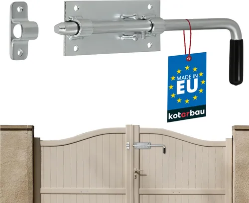 KOTARBAU® Garagentorriegel 320 mm Bolzenriegel Verzinkt Silber mit Gummigriff