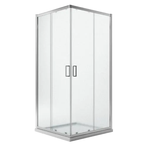 Idralite Eckeinstieg Duschkabine Quadratisch 75x75 H198 Satiniert 6mm Glas Mod. Ready