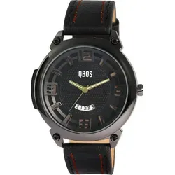 QBOS Herrenuhr mit Kunstlederband – Markantes Design - Die QBOS Herrenuhr überzeugt mit ihrem maskulinen Design und robustem Metallgehäuse (52 mm). Das Kunstlederband mit farbiger Naht sorgt für einen stilvollen Look. Ideal für Männer, die Wert auf Stil und Funktionalität legen.