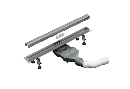 Aquabad® Duschrinne Slim Pro - Komplett-Set aus gebürstetem Edelstahl - Duschrinnen für eine elegante Dusche. Das Komplett-Set bietet eine hohe Ablaufleistung von 27L/min und enthält alles für die einfache Montage.