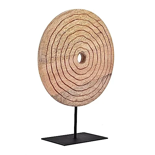 EGLO Living Dekoobjekt Hokuta - Tischdeko aus Holz und Metall - Deko-Objekte mit einzigartigem Design, die natürliche Eleganz in Ihr Zuhause bringen. Die Dekofigur aus Holz und schwarzem Metall ist 35,5 cm hoch und ideal für stilvolle Akzente.