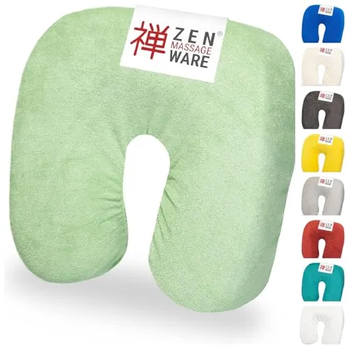 ZEN Massageliege Kopfteil Bezug für Kopfpolster von Kosmetik- & Therapieliegen, bei 60° waschbare & flauschige Frottee Spann- Kopfstützenbezüge für Nackenhörnchen aus Baumwolle, (Hellgrün)