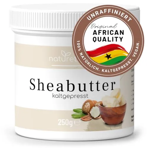 naturetrend Sheabutter unraffiniert & kaltgepresst 250g – Naturreine Kosmetik Körperbutter, vegan, parfümfrei, feuchtigkeitsspendend & rückfet...