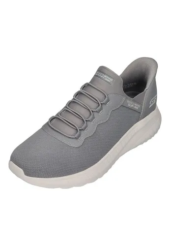 Skechers Damen-Sneaker-Slipper Slip-Ins Bobs Sport Grau-Weiß, EU Größe 47 - Sportliche Slipper von Skechers mit exklusivem Heel Pillow™ für optimalen Halt. Der bequeme Memory Foam sorgt für höchsten Tragekomfort und die Schuhe sind maschinenwaschbar – ideal für den aktiven Alltag!