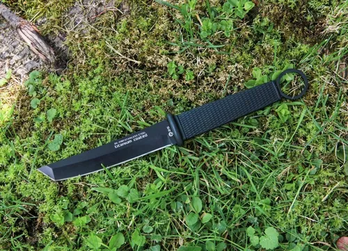 K25/ RUI Messer Jagdmesser Tanto Outdoormesser 440 Stahl + Nylonscheide