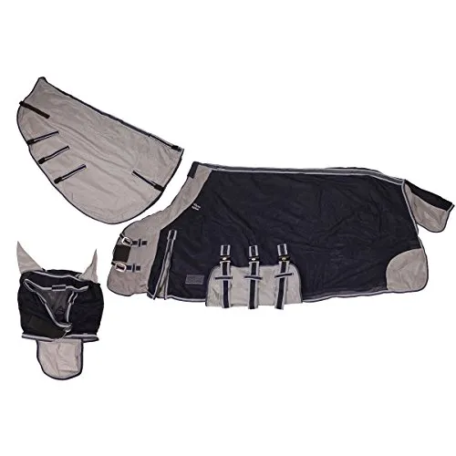 QHP Fliegendecke mit Hals, Maske und Bauchgurten (105)