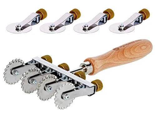 Tagliapasta Schneiderolle für frische Nudeln | Edelstahl mit Holzgriff