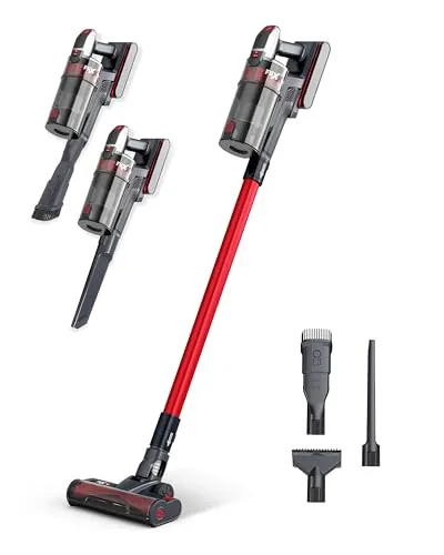 FliXXe Akku-Hand- und Stielstaubsauger T12 - Stielstaubsauger mit Multi-Zyklon Technologie und 29 kPa Saugleistung, kabellos und leicht mit 60 Min Akku-Laufzeit – ideal für alle Bodenbeläge.