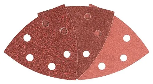 Bosch Home and Garden 6tlg. Schleifblatt-Set (für Deltaschleifer verschiedene Materialien, 93 mm, Körnung 60/120/240)
