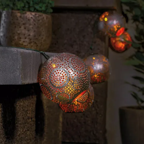 LED Solar Kugel Lichterkette Sonnenschirm Balkon Garten Leuchte Deko Lampe Party