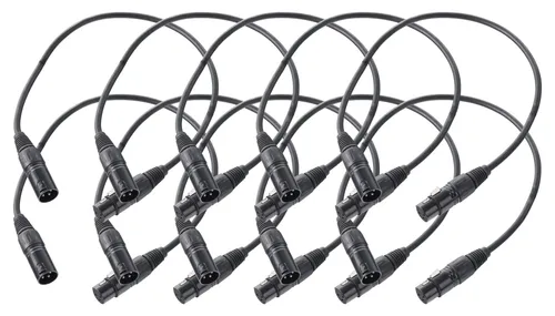 Pronomic Stage XFXM-0.5 Mikrofonkabel XLR 10er Set - Professionelles 0,5 m XLR-Kabel, symmetrisch mit hochwertiger Schirmung für störungsfreien Klang, ideal für Studio und Bühne.