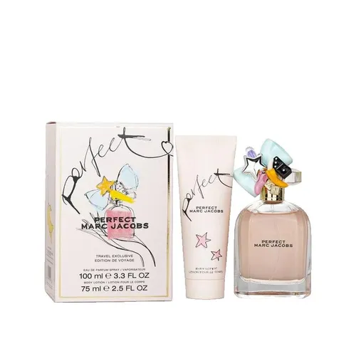 Marc Jacobs Perfect EDP 100 ml + Body Lotion 75 ml - Parfüm-Geschenkset mit blumigem Damenparfüm und feuchtigkeitsspendender Body Lotion, ideal für einen eleganten, frischen Alltag.