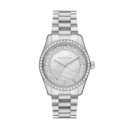 Michael Kors MK7445 Damen Armbanduhr - Armbanduhren für Damen, elegante Edelstahl-Armbanduhr mit mineralbeschichtetem Glas für stilvolle Anlässe