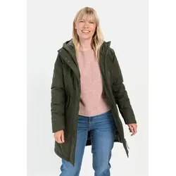 camel active Damen Funktionsmantel mit Kapuze Grün - Funktionsjacke für Damen, wasserabweisend und winddicht, ideal für aktive Freizeitgestaltung mit praktischen Seitentaschen und verstellbarer Kapuze.