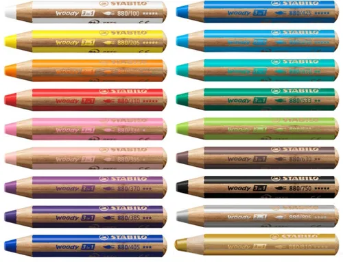 STABILO Multitalentstift woody 3 in 1, rund, pink - Schreibutensilien mit 10 mm Minenstärke, vielseitig einsetzbar zum Zeichnen, Malen und Schreiben – ideal für kreative Köpfe!