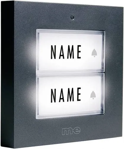 M-e modern-electronics KTB-2A Klingelplatte mit Namensschild 2fach Anthrazit