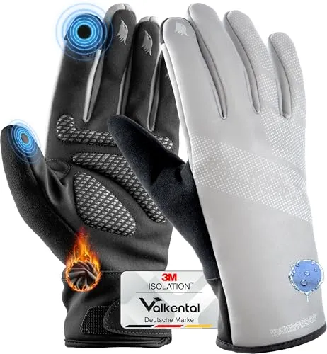 Valkental Winterhandschuhe mit Touchscreen-Funktion - Atmungsaktive, winddichte und wasserdichte Fahrradhandschuhe für optimale Kontrolle und Komfort bei jedem Wetter. Ideal für Pendler und Outdoor-Aktivitäten – mit Touchscreen-Funktion für einfache Smartphone-Nutzung.