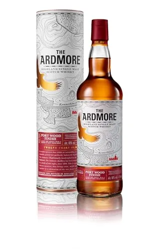 Ardmore 12 Jahre Port Wood Finish - Single Malt Whisky 46% Vol, fruchtig und ideal als Geschenk für Whisky-Liebhaber