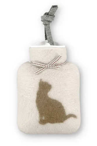Dorothee Lehnen Mini-Wärmflasche MIETZE - cremebeige - Kuschelige Mini-Wärmflasche aus 100% Merinowolle, perfekt für gemütliche Stunden und wohltuende Wärme. Ideal für unterwegs oder zu Hause.