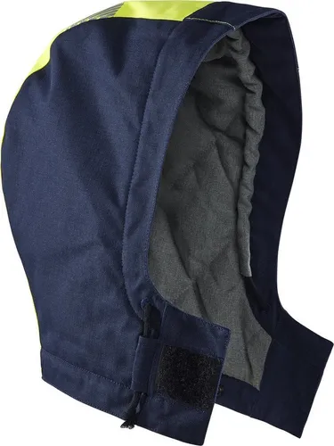 Blåkläder Warnschutz-Shirt Multinorm mit Winterkapuze - Flammhemmendes Shirt mit verstellbarer Winterhaube. Reflektierende Details und hoher Tragekomfort machen es ideal für den professionellen Einsatz in kühlen Umgebungen.