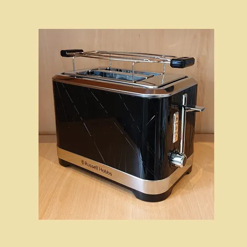 Russell Hobbs Toaster Structure 2 Slice Toaster - Toaster für 2 Scheiben, elegantes Schwarz mit rostfreien Stahlakzenten, ideal für knusprigen Toast in kürzester Zeit.