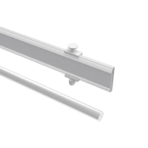 Interdeco Paneelwagen Weiß 45 cm aus Aluminium mit Klettband kürzbar für Gardinenschienen, Typ 1620701