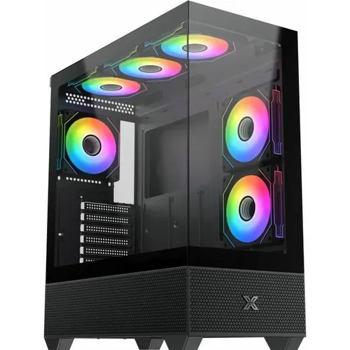 Xigmatek Boitier Moyen Tour ATX Alphard RGB avec panneau vitré (Noir) (ATX, mATX, Mini-ITX) (EN43819)