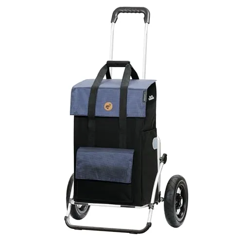 Andersen Einkaufstrolley Cargo Shopper XXL Vektor blau - klappbar mit Kühlfach - Robuster, klappbarer Einkaufstrolley mit 43 Litern Volumen und praktischem Kühlfach. Ideal für den täglichen Einkauf, mit einer Tragkraft von bis zu 50 kg und leichtlaufenden Lufträdern für mühelosen Transport.