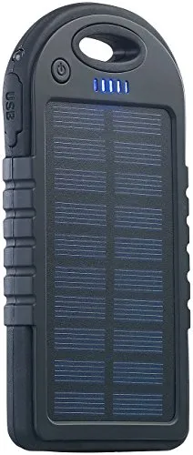 revolt Solarbank für Handy: 4.000 mAh Powerbank mit Taschenlampe - Handy-Solarladegerät mit integriertem 4.000 mAh Akku und LED-Taschenlampe. Ideal für Smartphones und Tablets, lädt 2 Geräte gleichzeitig und nutzt Sonnenenergie für umweltfreundliches Laden.