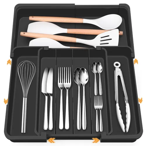 Besteckaufbewahrung für ausziehbare multidirektionale Schublade, gedeckter...