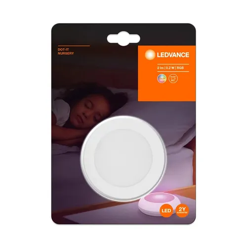 Ledvance LED Nachtlicht DOT-IT Nursery Weiß 0,20W RGB 3 x AAA Batterien TouchDim