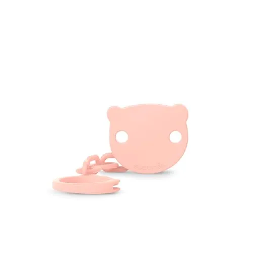 SUAVINEX, Schnullerkette mit Clip, Baby Schnullerhalter mit kleiner Bärchenfigur, Befestigungsclip für Neugeborene, ab 0 Monate geeignet, Wild&Free Kollektion, Rosa