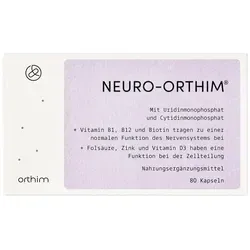 NEURO-ORTHIM - Vegane Nervensystem-Unterstützung - Vitamin B12 Präparate mit Uridin, Cytidin & Folsäure für eine optimale Nervensystem-Funktion – nur 1 Kapsel täglich, glutenfrei und laktosefrei.