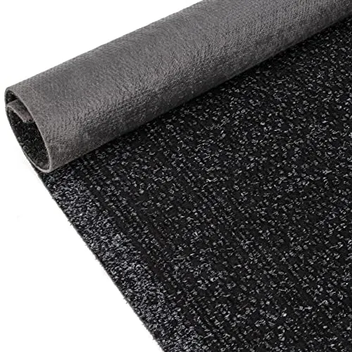 ANRO Schmutzfangmatte Flur Läufer Schmutzfangläufer Fußmatte Teppichläufer Flurteppich Türmatte Meterware Schwarz 450x80cm