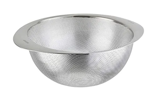 MEISTERKOCH Sieb 26 cm aus Edelstahl in silberfarben, Nudelsieb für Pasta, Abtropfsieb für Obst, Reis und Gemüse, Seiher, rostfrei, spülmaschinenfest