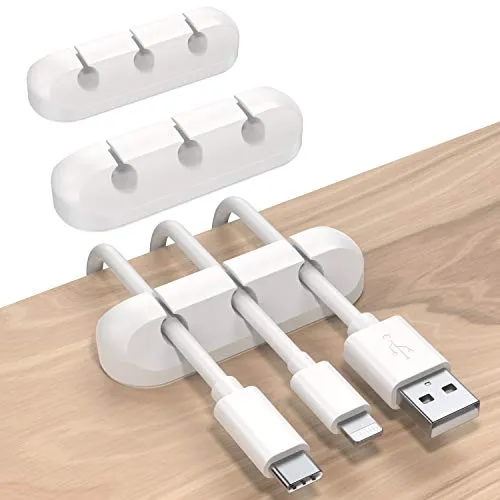 SOULWIT® Kabelhalter Kabelclips, [3 Stück] kabelmanagement Selbstklebend Kabel Organizer Vielzwecke Kabelführung Set für Schreibtisch Computer PC, USB Ladekabel, ZuhauseBüro