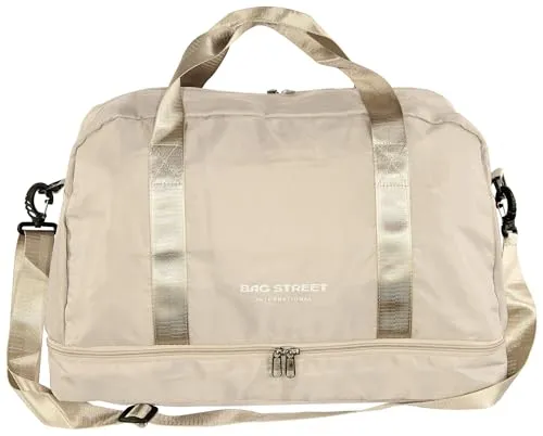 Bag Street - Große Reisetasche Sehr Leichter Weekender für Reise Kurztrip Sport mit Nassfach/Schuhfach - Beige