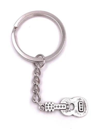 Gitarre Akustik Akustikgitarre Schlüsselanhänger Anhänger Silber aus Metall