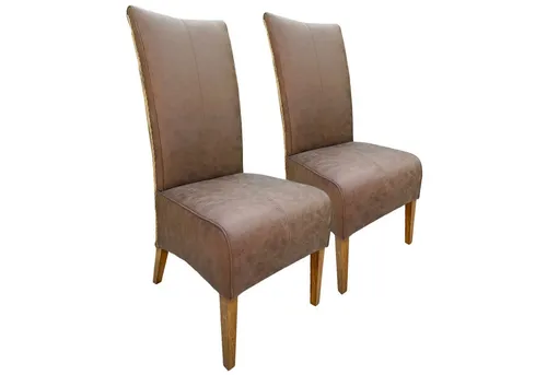 Esszimmerstuhl Sidney 2er Set Polsterstuhl Rattanstuhl in braun von Amagohome