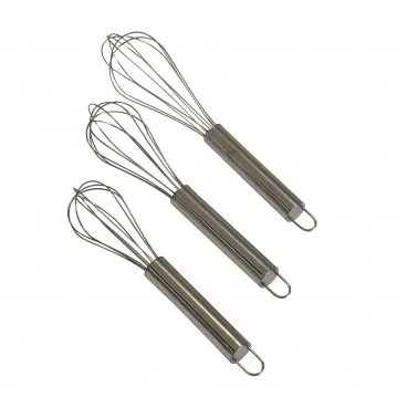 Schneebesen Edelstahl 3er-Set 21/23/26cm 3 Größen Schneebesenset Rührbesen neu