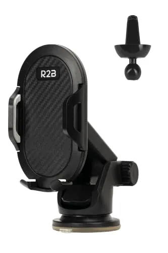 R2B Handyhalterung Saugnapf Auto 3 in 1 Handyhalterung für Windschutzscheibe Armaturenbrett, Verstellbarer Arm & 360° Rotation, universal Handy Halter Auto für Smartphones 4,7–7,2 Zoll