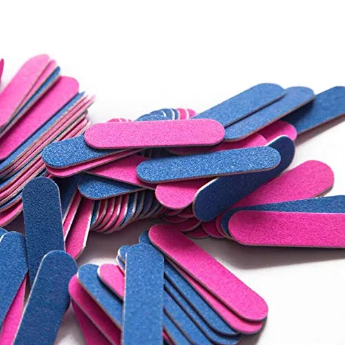Mwoot 100 Stück Nagelfeilen, Doppelseitige Einweg Nagelfeile, Professionelle Care Mini Nagelfeilen -180/240 Grit