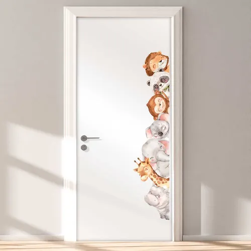 WANDKIND Türaufkleber Tiere Afrika - Wandsticker für Baby- & Kleinkinderzimmer, handgezeichnet, geruchsneutral und ungiftig – ideal für eine kreative Gestaltung des Kinderzimmers.