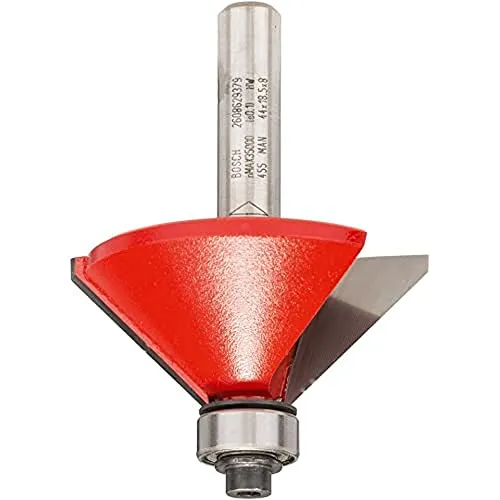 Bosch Professional Fasefräser 45° für Holz - Hochwertiger Fasefräser für splittfreie Fasen, ideal für Holzarbeiten. Mit Microteq-Hartmetall für hohe Lebensdauer und perfekte Schneidekraft.