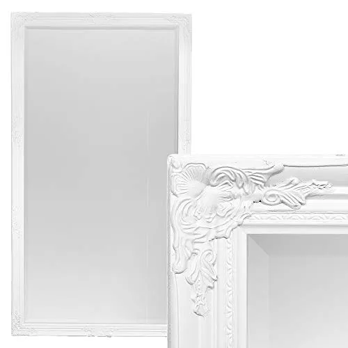 LEBENSwohnART Spiegel House barock Antik-Weiß ca. ca. 180x100cm Wandspiegel Flurspiegel